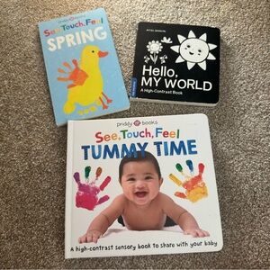 Baby Book Lot- Tummy time book, Touch Book, High-Contrast Book